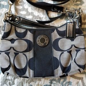 Coach Demi Convertible Black & Grey Crossbody Bag